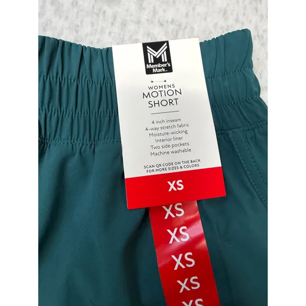 Members Mark‎ Womens Motion Short Teal Green 4 Inch Inseam XS New With Tags - Image 3
