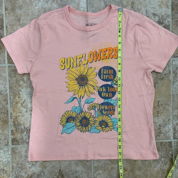 Mighty Fine Sunflower Graphic Kids T-Shirt - Peach - Image 4