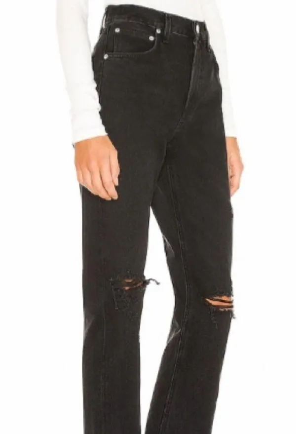Agolde Black Wash Jeans - Cherie High Rise - Image 4