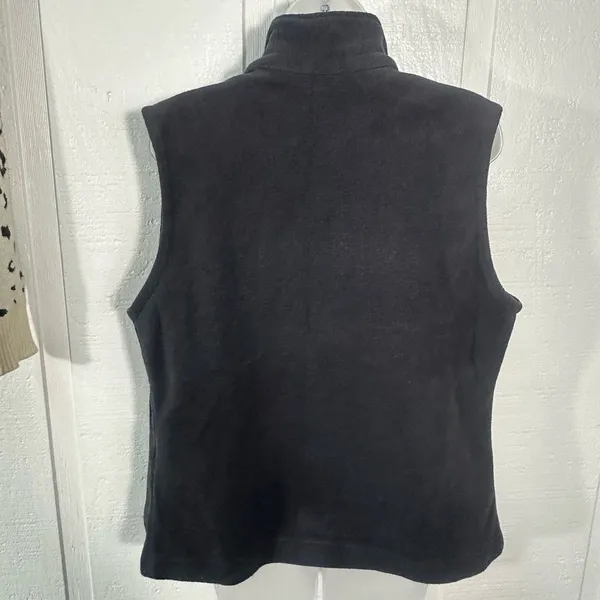 Columbia Black Fleece Zip Up Vest Size Large EUC - Image 5