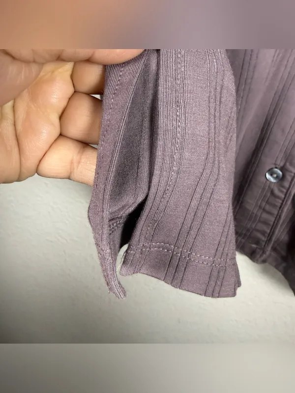 Victoria's Secret Short Sleeve Button Pajama Top in Mauve - Image 5