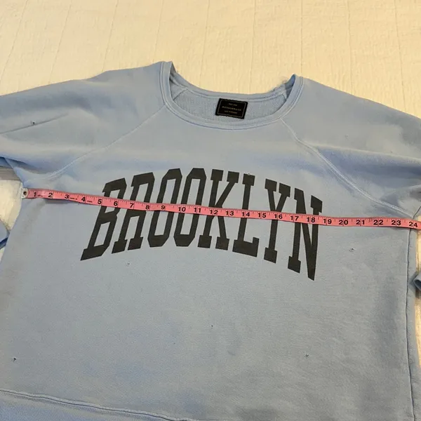 Free People Retrobrand Small Brooklyn Terry Sweatshirt Oversized Blue - Image 6