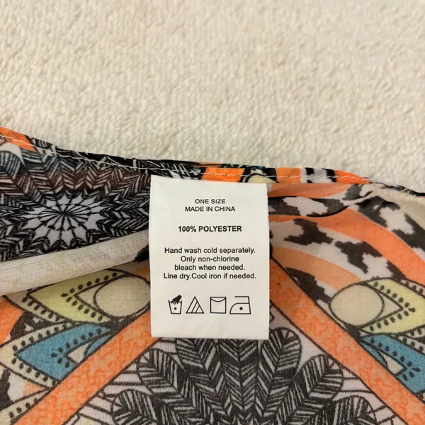 & Other Stories Womens Shawl Wrap Open Top SZ OSFM Orange Combo Tassel bottom 30” long - Image 9