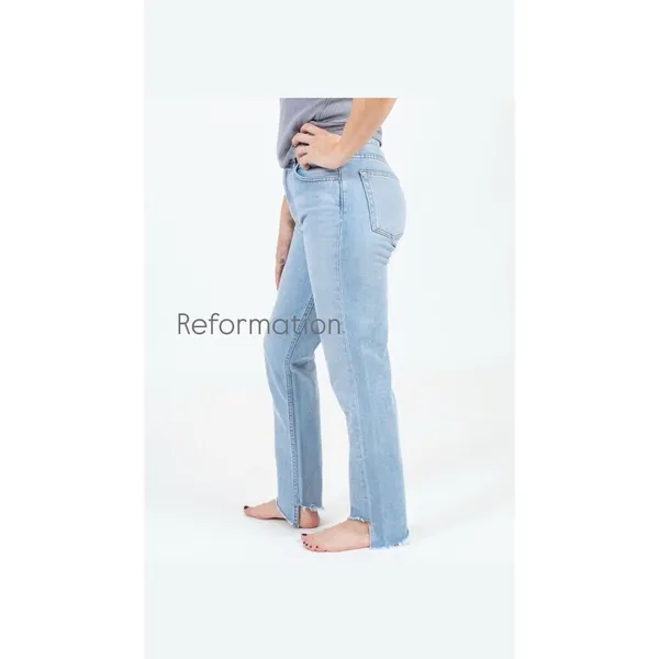 Reformation Step‎ Hem Size 25 Light wash Blue Jeans - Image 9