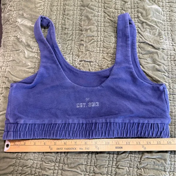 Fabletics Women's Purple Crop Top / Bra thick cotton size Large - Image 4