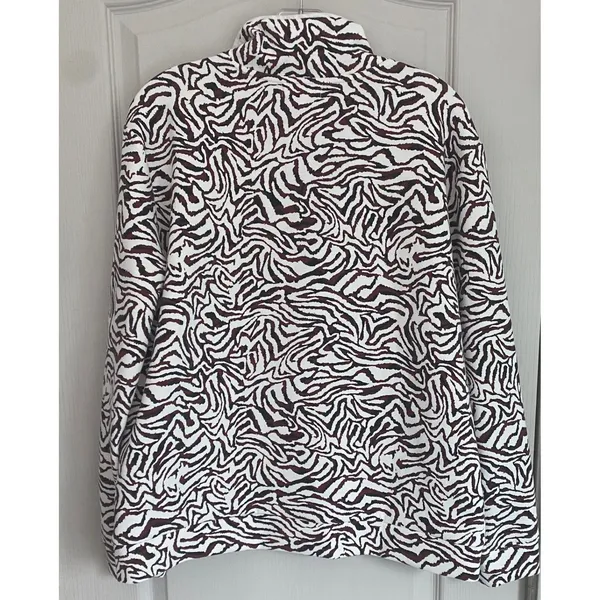 Kinesis Womens‎ Zebra Print Quarter Zip Pullover Mock Neck Active Top Burgundy L - Image 11