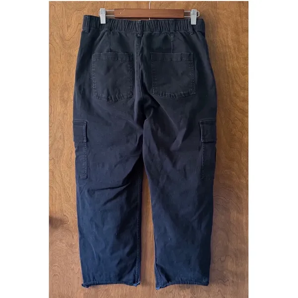 Hollister Sz L Ultra High Rise Cropped Wide Cargo Jean Streetwear Casual Utility - Image 6