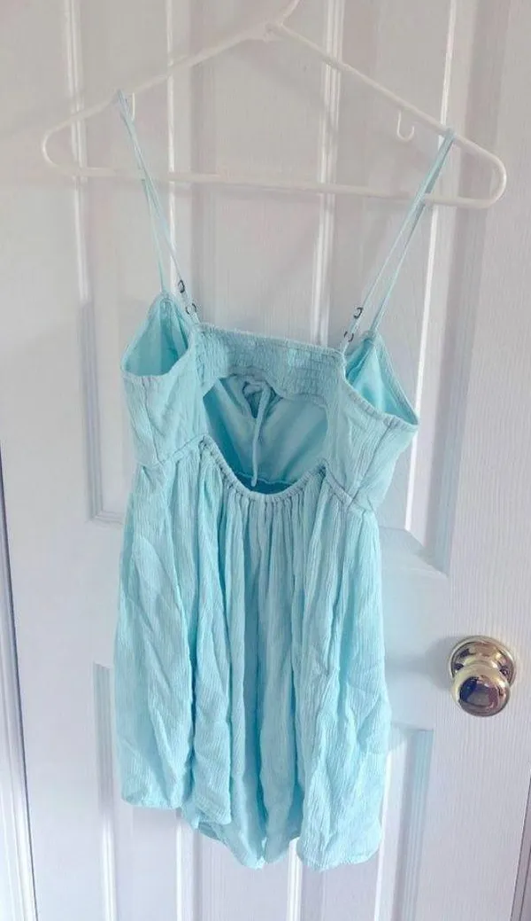 Gauze Spaghetti Strap Romper - Image 4
