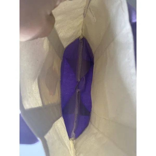 NWOT Trader Joe's‎ Pastel Mini Tote canvas purple - Image 4
