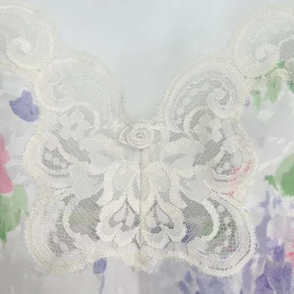 Womens Vintage Y2K 90s Pastel Floral Lace‎ Trim Coquette Cottagecore Cami Top - Image 2