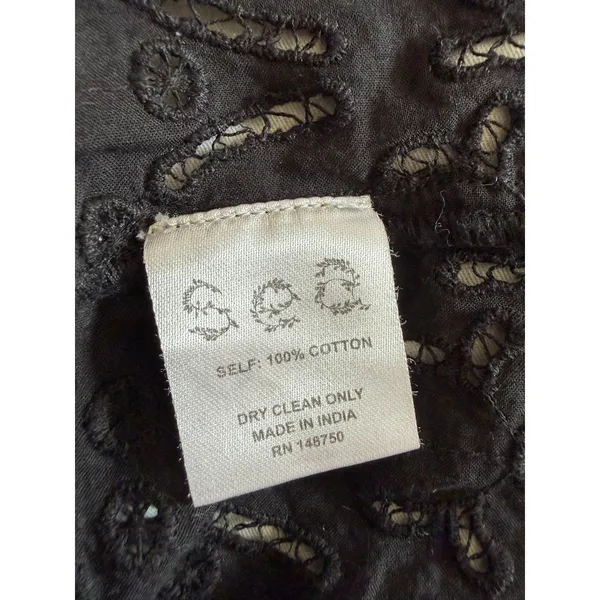 Sea New York Eyelet Blouse Women S Black Ruffle Sleeveless Cotton Top - Image 4