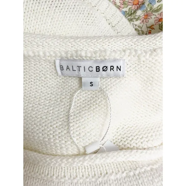 NWT Baltic Born Myra Sweater Midi Dress Sz Small Ivory Coral Floral Knit Pockets - Image 12