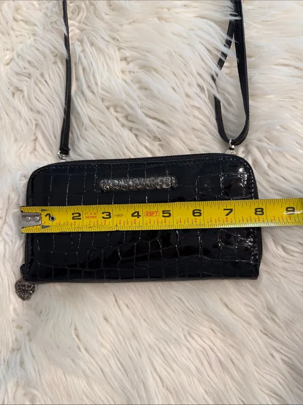 Brighton Black Croc-Embossed Crossbody /Wallet excellent condition see photos - Image 4