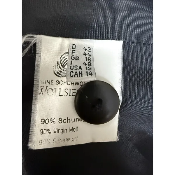 Vintage Marcona Women’s Wool & Alpaca Overcoat Gray with Green Cuffs Size 12 - Image 11
