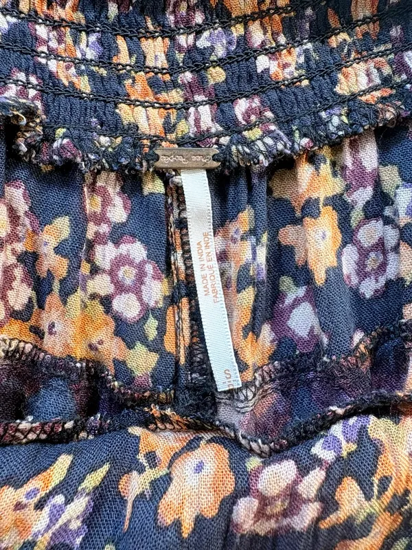 Free People Lisbon Soft Shorts Floral Ruched Side Tie Smocked Waist Pockets~S💚 - Image 7