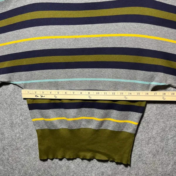 Joan Vass Striped Poncho Top‎ Cowl Neck Oversized Cotton Boxy Batwing 2 M/L - Image 4
