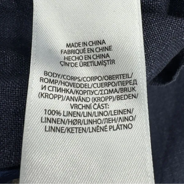 Polo Ralph Lauren Linen Drawstring Wide Leg Pants Denim Blue Small‎ Paperbag - Image 12