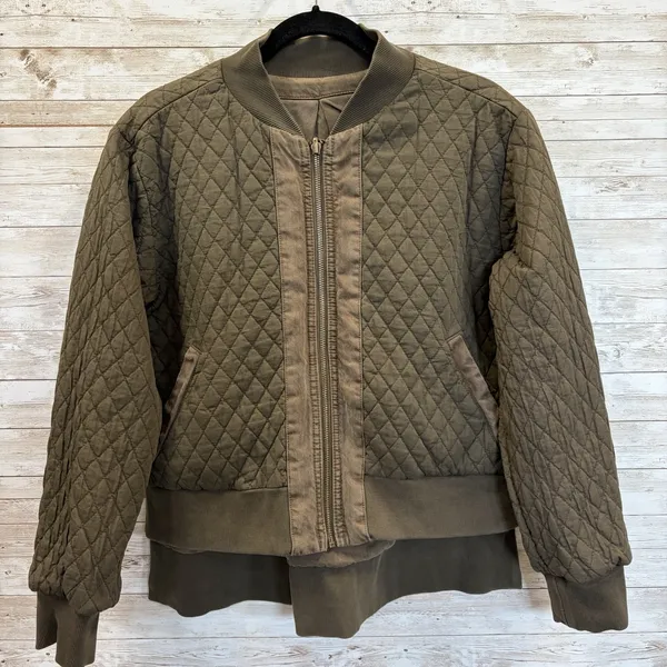 NWT‎ Young Fabulous Broke YFB Womens L Jacket Reversible Bomber Crop Army Green - Image 9