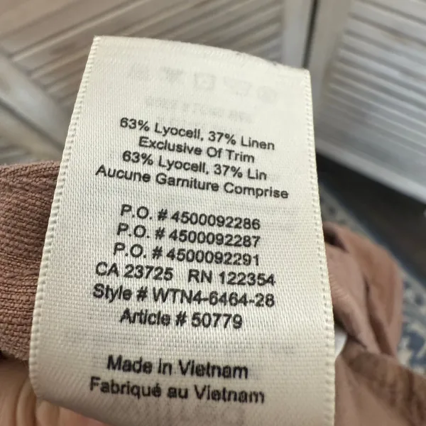 WILFRED ARITZIA Women's 8 Allant Linen Pants Cropped Waist Tie Moroccan Spice - Image 11