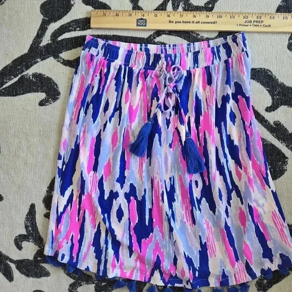 LILLY PULITZER IKAT SKIRT WITH TASSEL TRIM Size XXS‎ Flirty Boho Preppy - Image 3