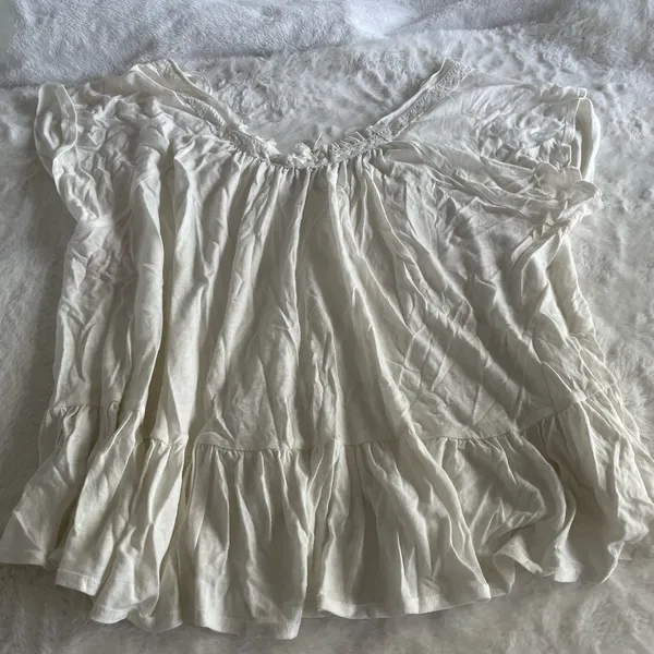 NWT new Free People White Charlie boho peasant blouse size large L - Image 3