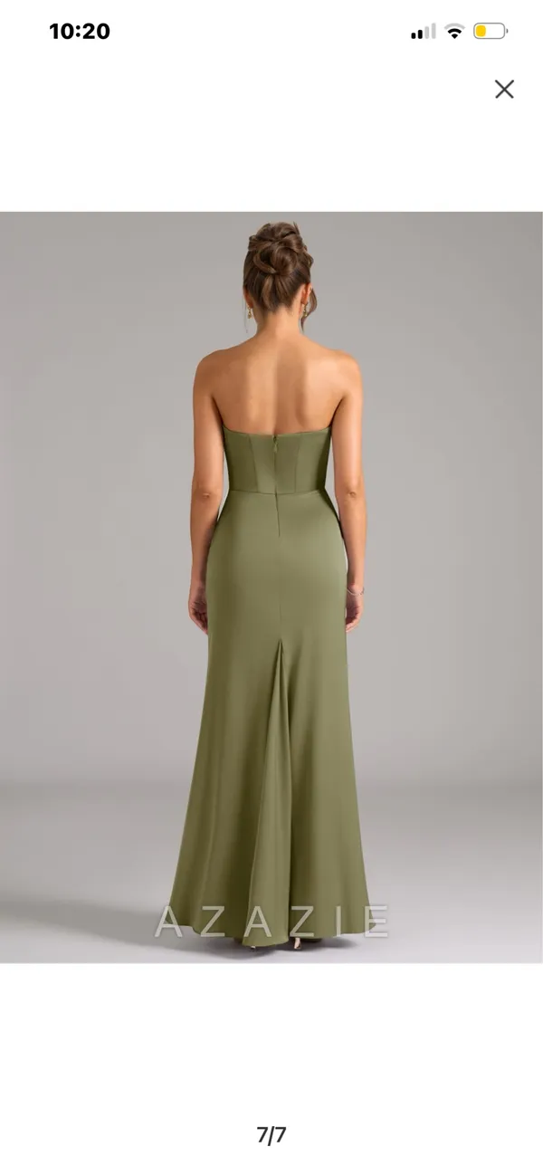 Azazie Bridesmaid Satin Chiffon - Image 4