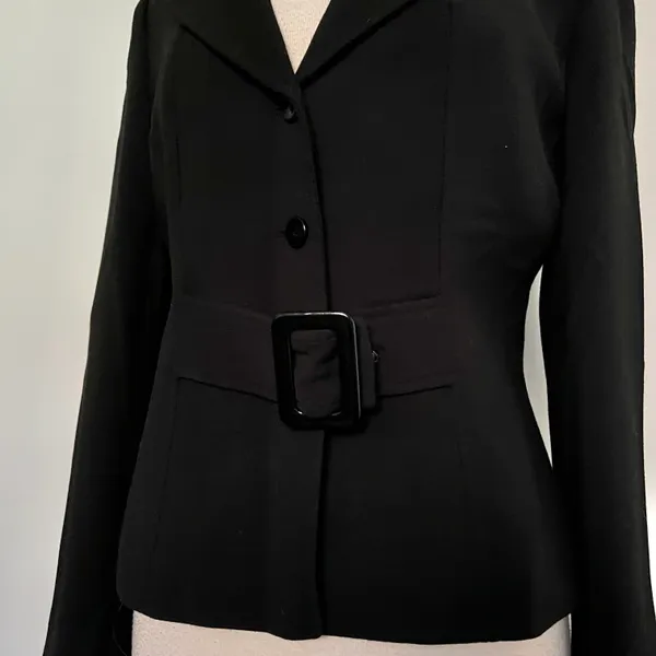 Arthur S Levine Black Belted Jacket Blazer - Image 6
