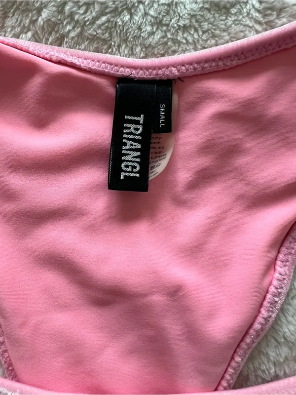 Triangl Pink Velvet Bikini Size XL top S bottom - Image 9