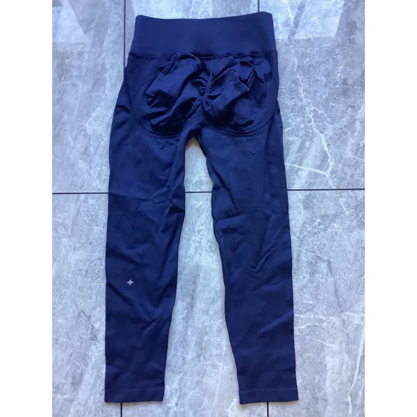 Halara NWOT Women Navy Blue Scrunch Butt Seamless High Waisted 7/8 Leggings L - Image 2