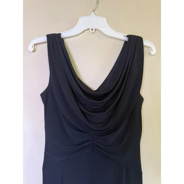 Melrose Black Sleeveless Cowl Neck Ruched Maxi Dress Evening Gown Womens Size 6 - Image 3