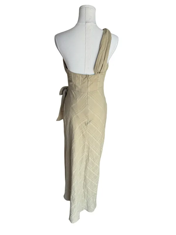 Hello Molly - NWT Golden Vibes Olive One Shoulder Midi Summer Dress SZ S - Image 5