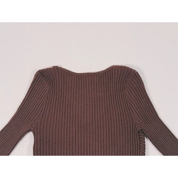 Abercrombie & Fitch LuxeLoft Slim Wrap Sweater Size S Brown Quiet Luxury Fall - Image 6