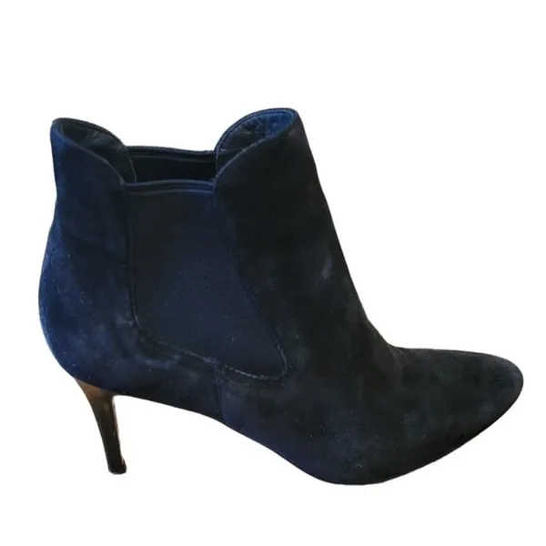 Cole Haan Black Suede Ankle Boots Spike Heel Slip On Party Night Out Witchy‎ - 6 - Image 3