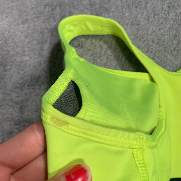 Nike Pro Women's Bright Yellow Sports Bra - Image 4