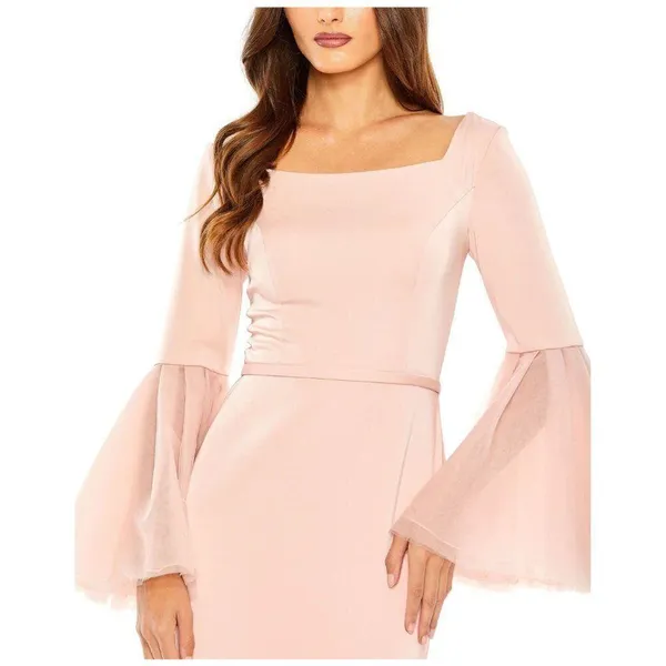 MAC DUGGAL Square Neck Bell Sleeve Column Gown in Rose Size US 8 - Image 8