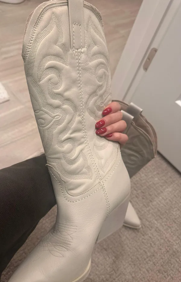 Steve Madden White Cowgirl Boots - Image 4