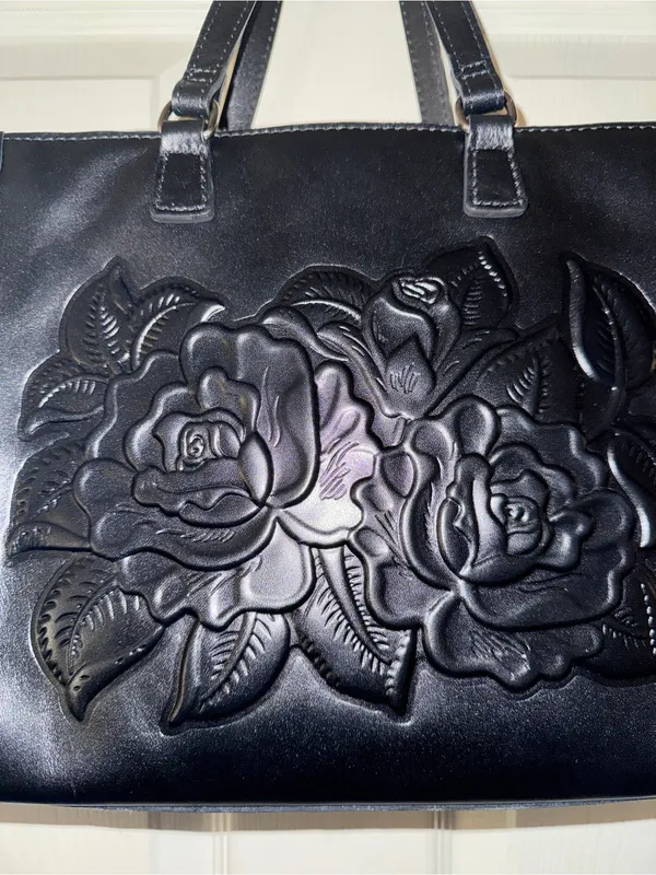 Patricia Nash Rose Tooled Leather Ava Tote Bag. NEW - Image 2