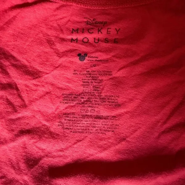 Disney Mickey Mouse Red Crop Top Graphic T-Shirt Women’s Large Retro Tee - Image 4