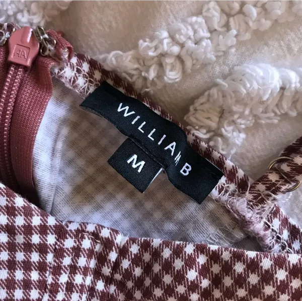 William B Fitted gingham sweetheart mini dress Medium - Image 3