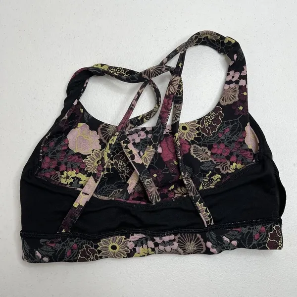 Lululemon Size 4 Energy Bra Fluorolace‎ Multi Medium Support Stretch B / C Cup - Image 9