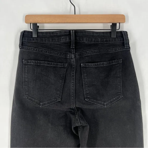Old Navy High Rise Wow‎ Straight Leg Jeans Stretch Black Denim Size 8 - Image 6
