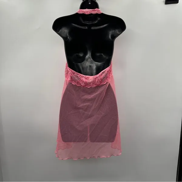 Victoria's Secret Lace‎ Slip Dress Pink Embroidered Lingerie Y2K Babydoll Large - Image 6