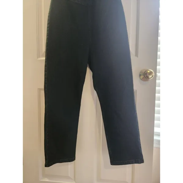 Free People Overalls Women Size 12 Dark-wash Denim Halterall Overall Side Zip - Image 3