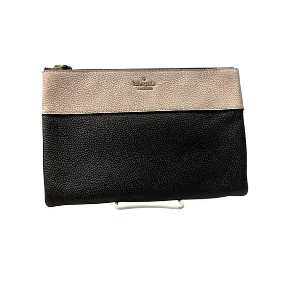 Kate Spade New York Clutch Used Leather Black Beige - Image 3