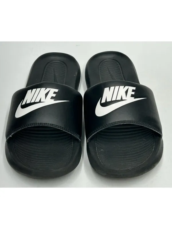 Nike Victori One Slides Women’s Size 8 Black White Logo CN9677-005 - Image 3
