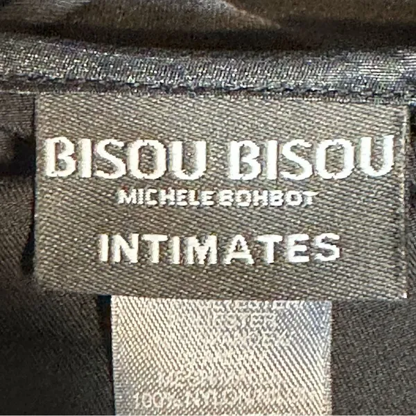 Bisou Bisou Intimates Black v - Neck Top with Sheer Details Sz Large - Image 2