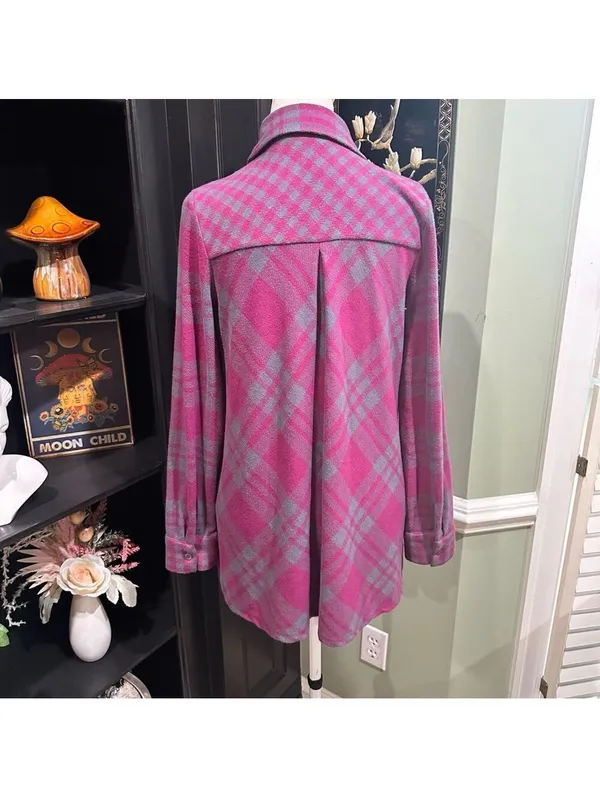 Soft Surroundings Asymmetrical Plaid Button Front Tunic – XS - Image 7