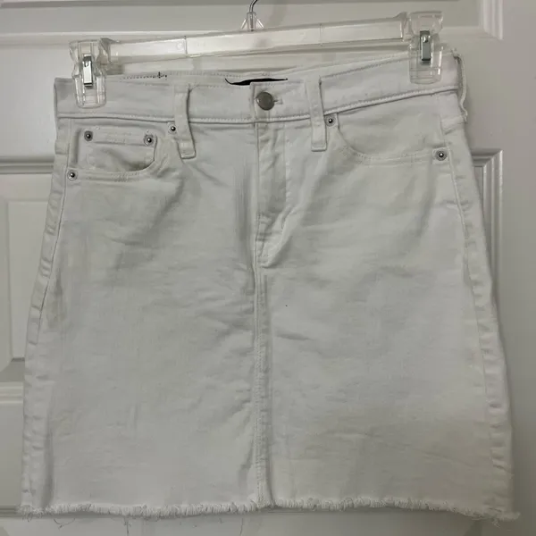 J Crew Mercantile White Denim Mini Skirt Size 2 - Image 13