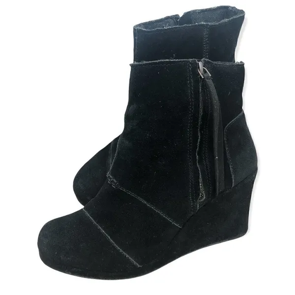 Toms black side zipper ankle booties - Image 2