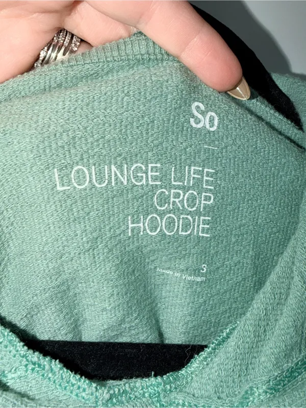 Lounge Life Crop Hoodie - Mint Green - Image 3
